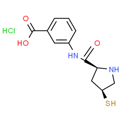 3-[(2S,4S)-4-Mercaptopyrrolidine-2-carboxamido]benzoic acid hydrochloride